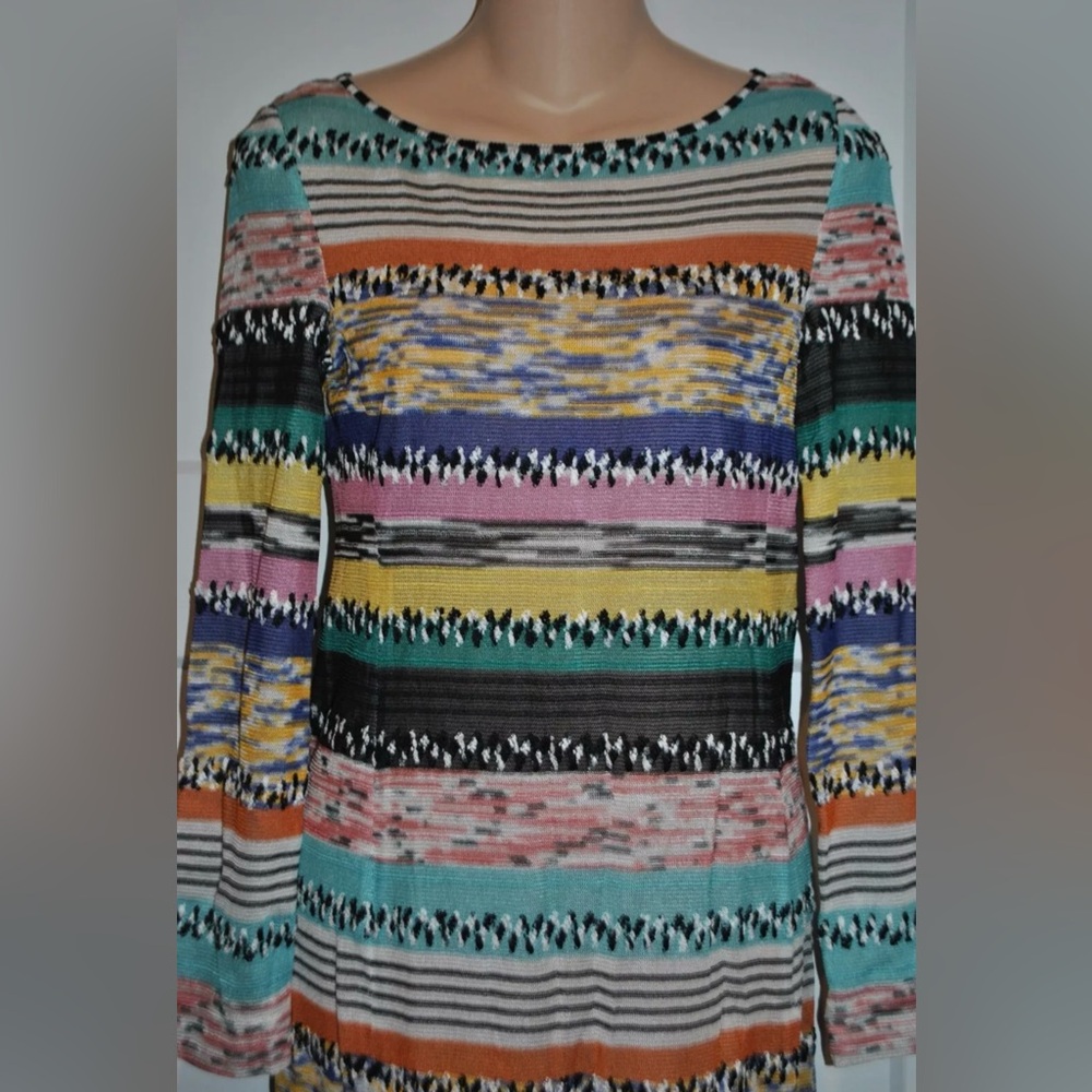 MISSONI Stripe Jacquard Semi Sheer Dress Poolside Cover Up size 40 (US 4) NWOT - Picture 4 of 12